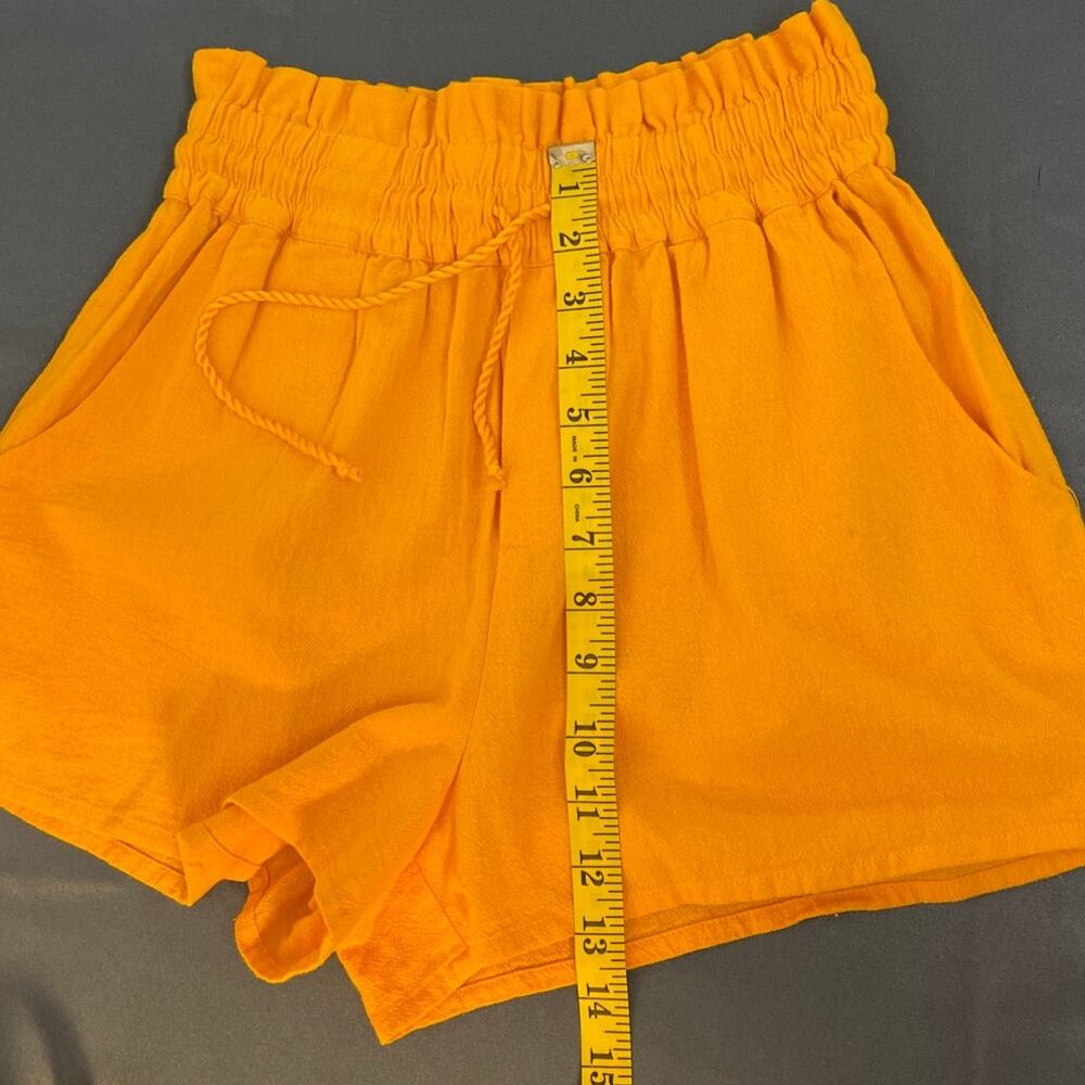 Abound Drawstring‎ Elastic Waist Casual Shorts with Pockets Color Orange Size S - Picture 3 of 6